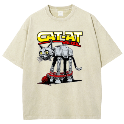 Funny Cat-at Walker,Cat Geeky Vintage Distressed T-shirt