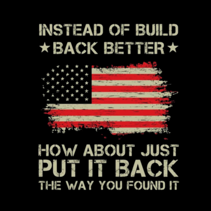 Instead Of Build Back Better How About Just Put It Back 1776 T-Shirt