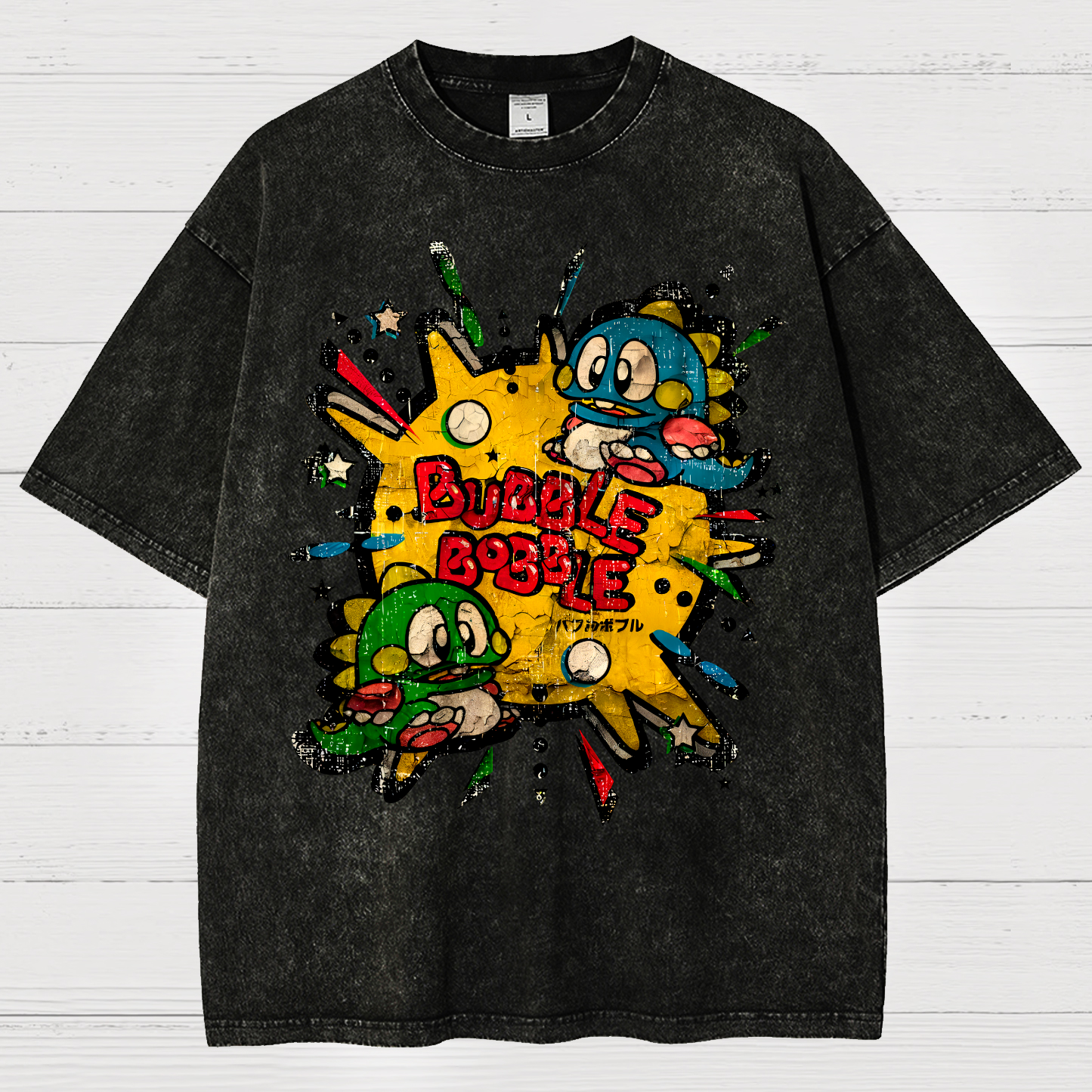 Bubble Bobble Nerd Retro Game Vintage Distressed T-shirt