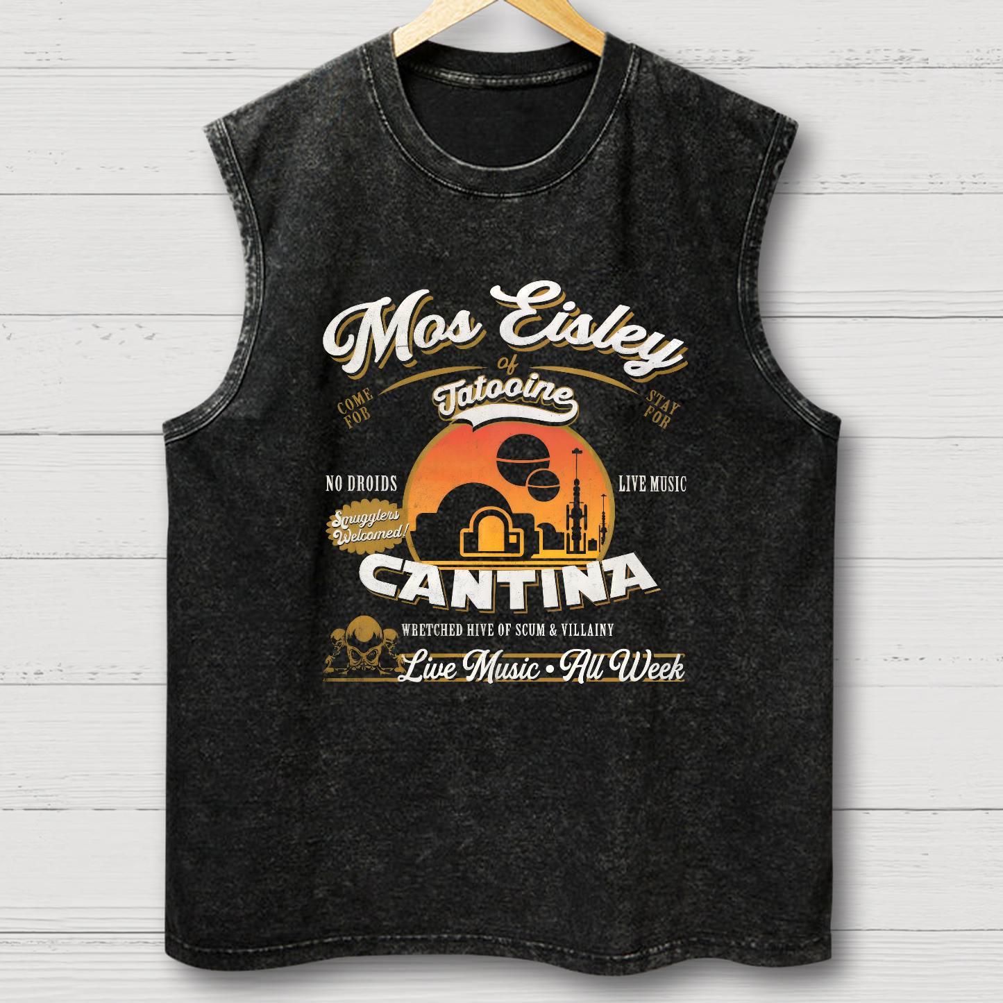 Mos Eisley Cantina Tatooine Graphic Star Wars Print Vintage Distressed Washed Tank
