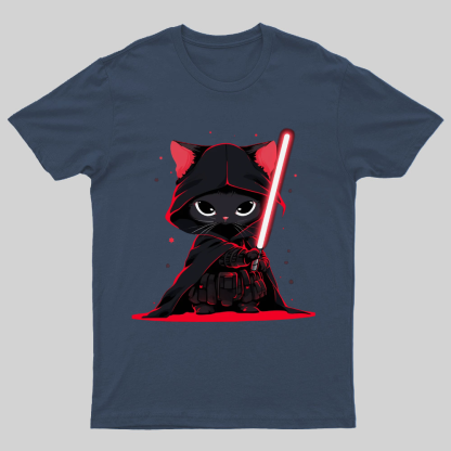 Cat Vader Embrace the Feline Dark Side! Nerdy T-Shirt