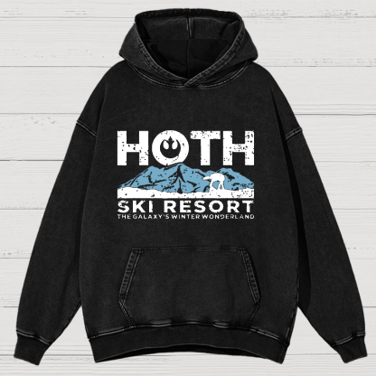 Hoth Ski Resort Vintage Distressed Hoodie