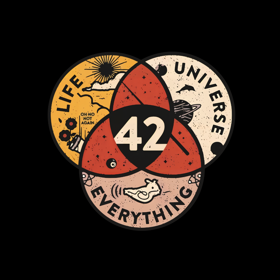 42 The Answer To Life The Universe And Everything Vintage Geeky T-Shirt