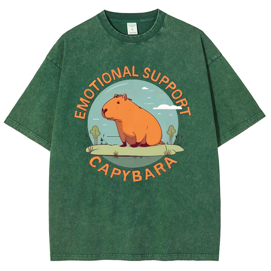 Emotional Support Capybara Vintage Distressed T-shirt