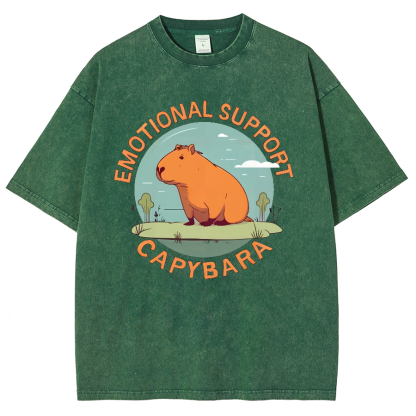 Emotional Support Capybara Vintage Distressed T-shirt
