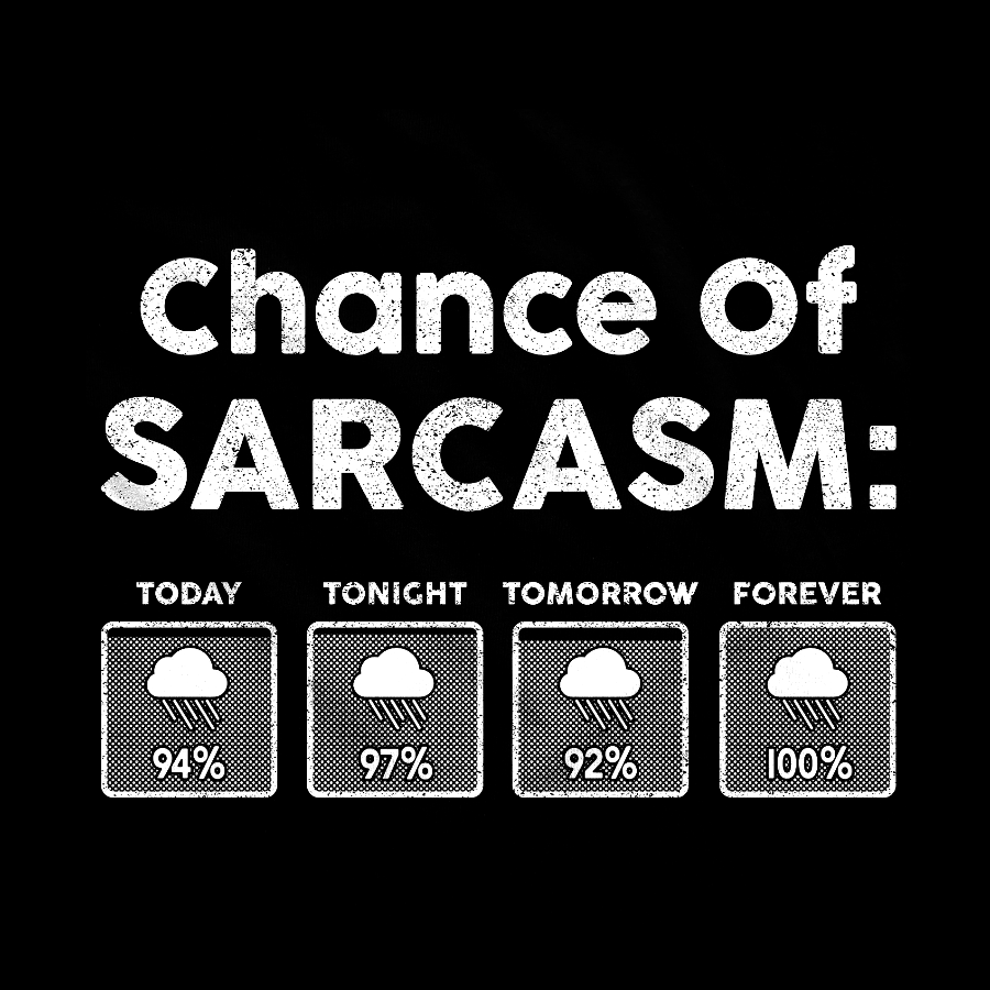 Chance of Sarcasm 100% Forecasted Nice Guy Geeky T-Shirt