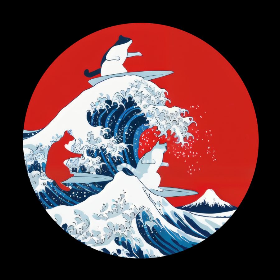Surfing Cat Funny T-Shirt