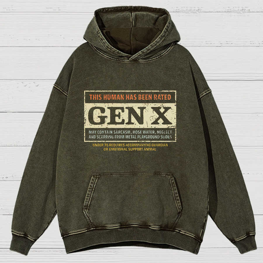 GenX Vintage Distressed Hoodie