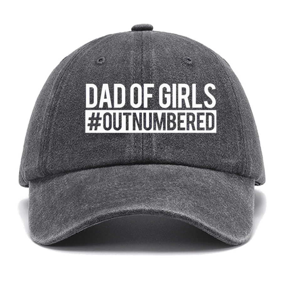 Dad of Girls Outnumbered, Father's Day Funny Cotton Hat