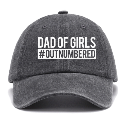 Dad of Girls Outnumbered, Father's Day Funny Cotton Hat