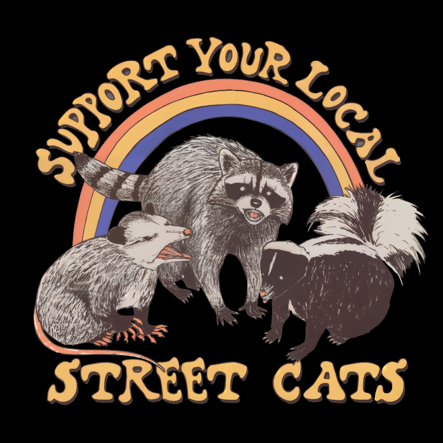 Support Your Local Street Cats (raccoon) Tee