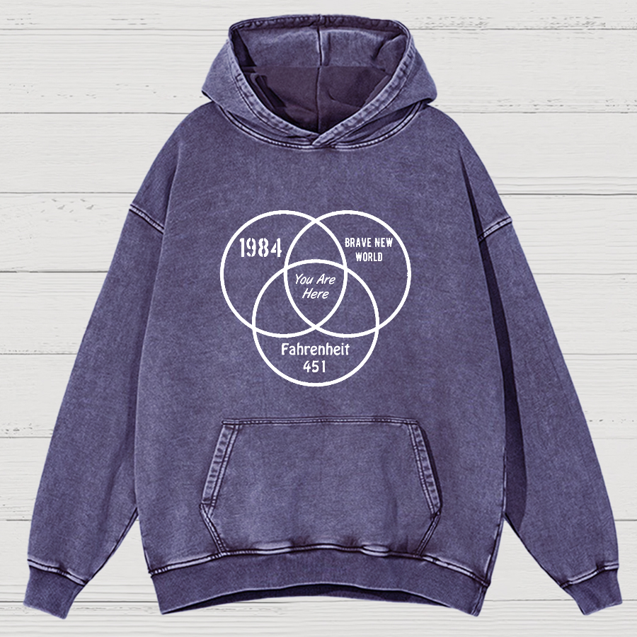 You Are Here Vintage Distressed Hoodie