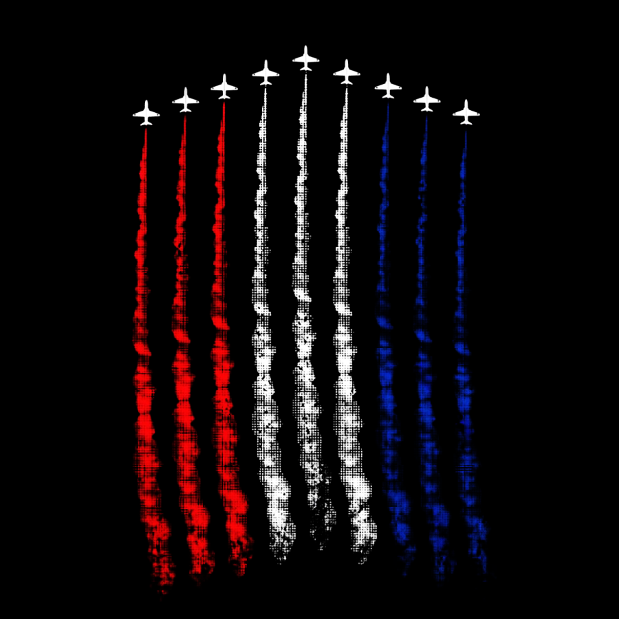 Red White Blue Air Force Flyover 1776 T-Shirt