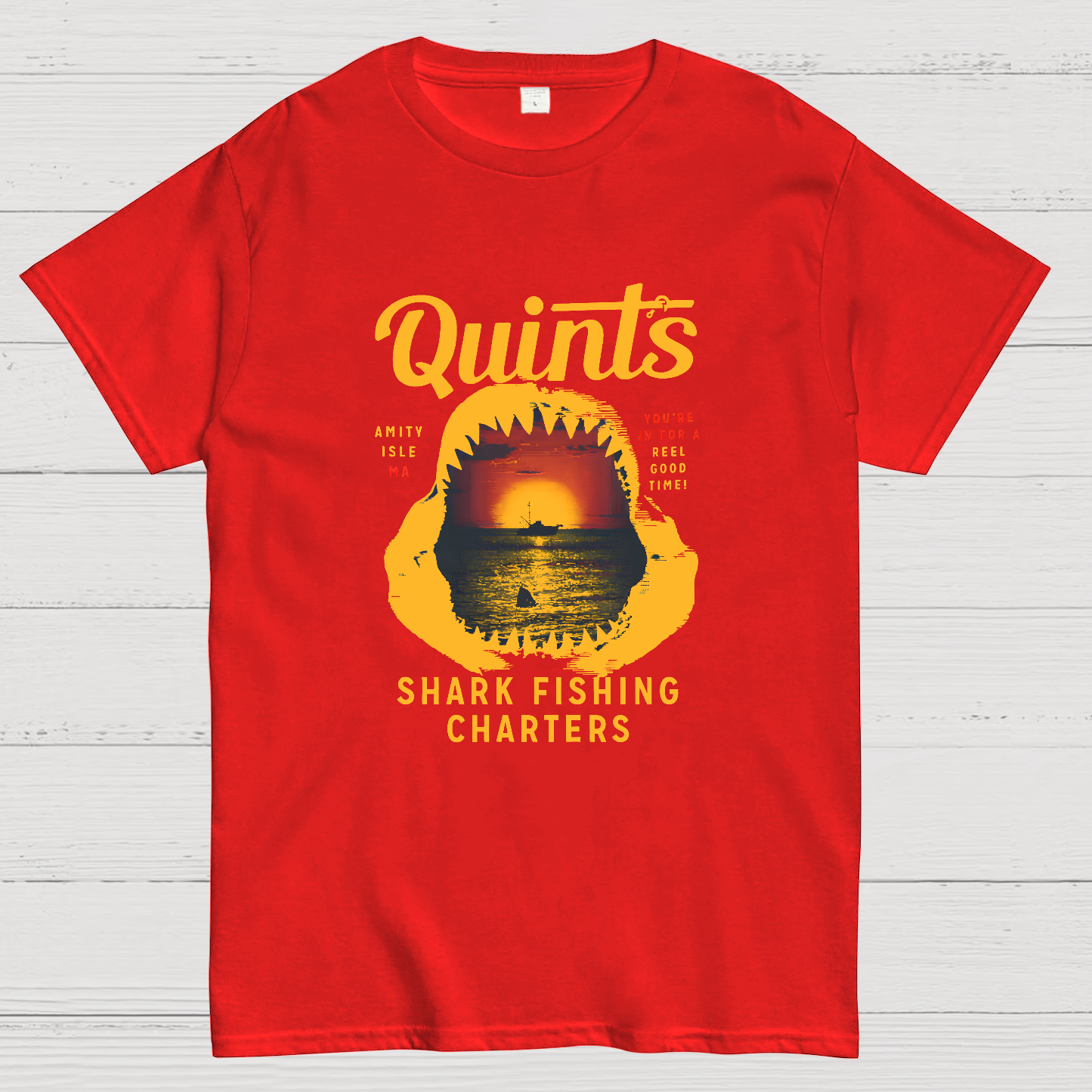 Quint's Shark Fishing Charters Geeky T-Shirt