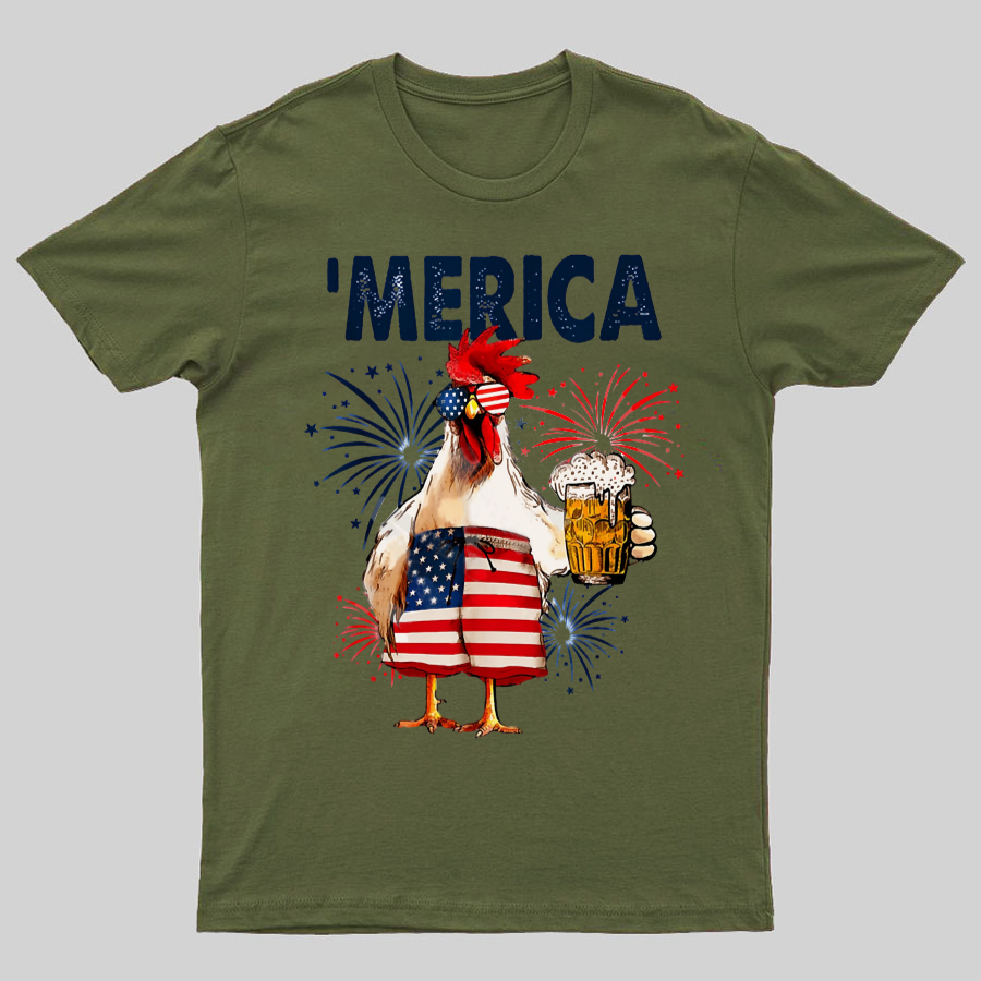 Independence Day Chickens Geeky T-Shirt