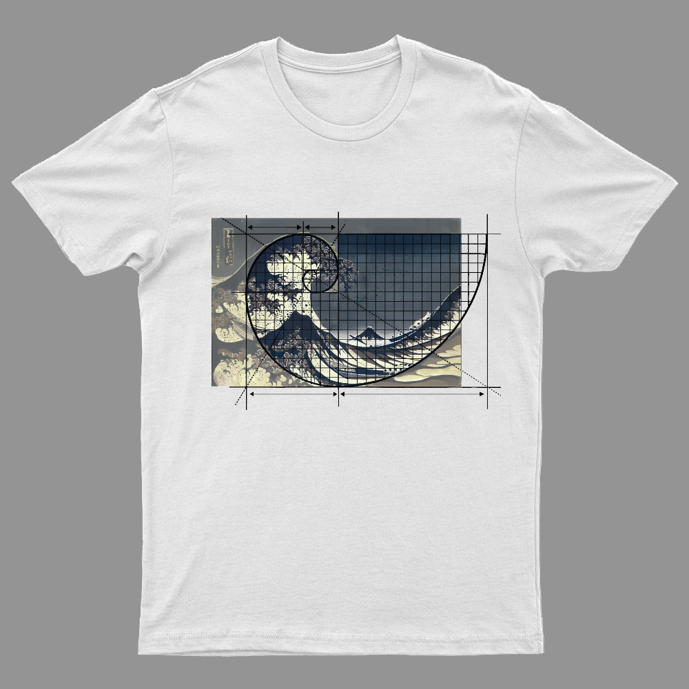 Hokusai Meets Fibonacci Geeky T-Shirt