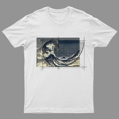 Hokusai Meets Fibonacci Geeky T-Shirt