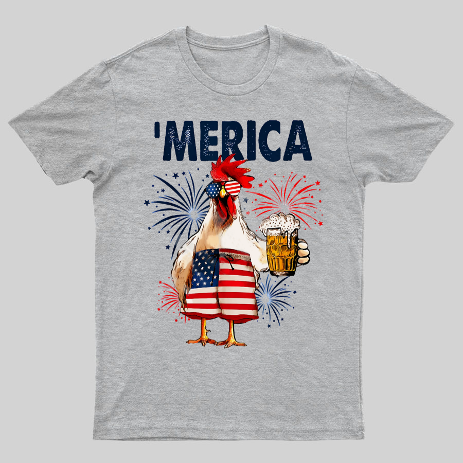 Independence Day Chickens Geeky T-Shirt