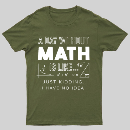 A Day Without Math Is Like Geeky T-Shirt