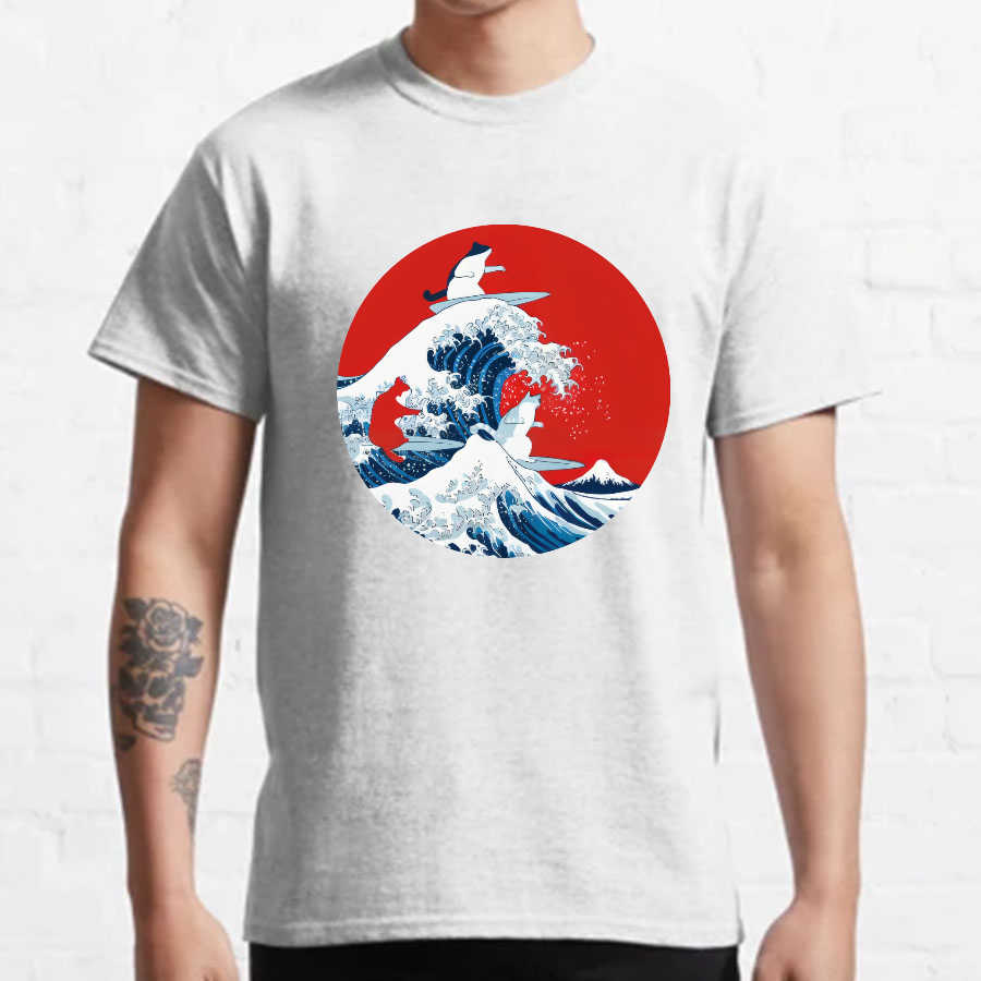 Surfing Cat Funny T-Shirt