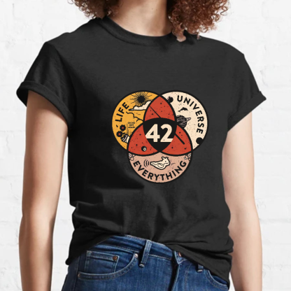 42 The Answer To Life The Universe And Everything Vintage Geeky T-Shirt