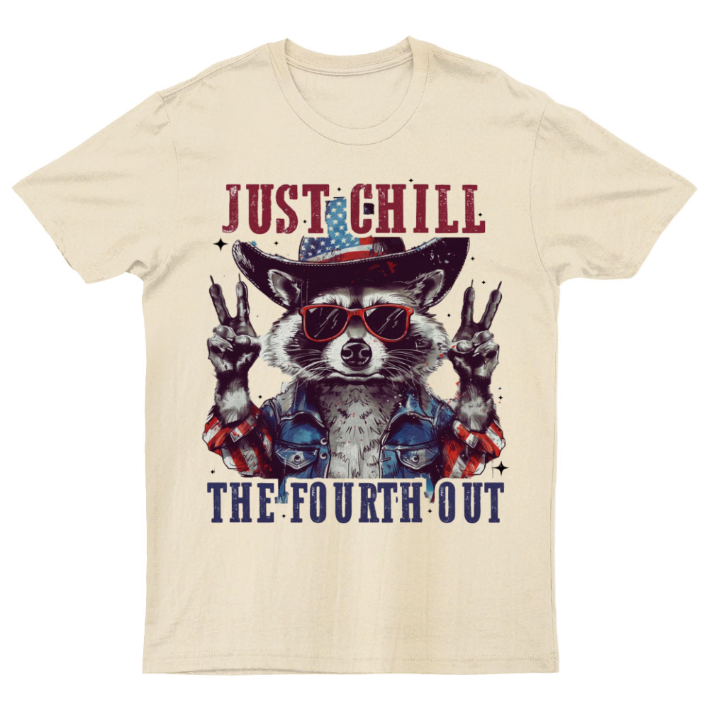 Raccoon Just chill the fourth out Independence Day 1776 Unisex T-Shirt