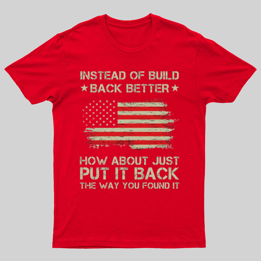 Instead Of Build Back Better How About Just Put It Back 1776 T-Shirt