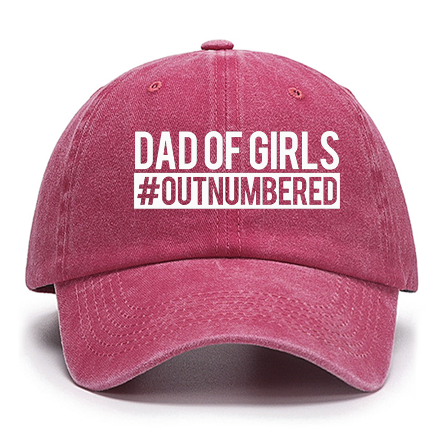 Dad of Girls Outnumbered, Father's Day Funny Cotton Hat