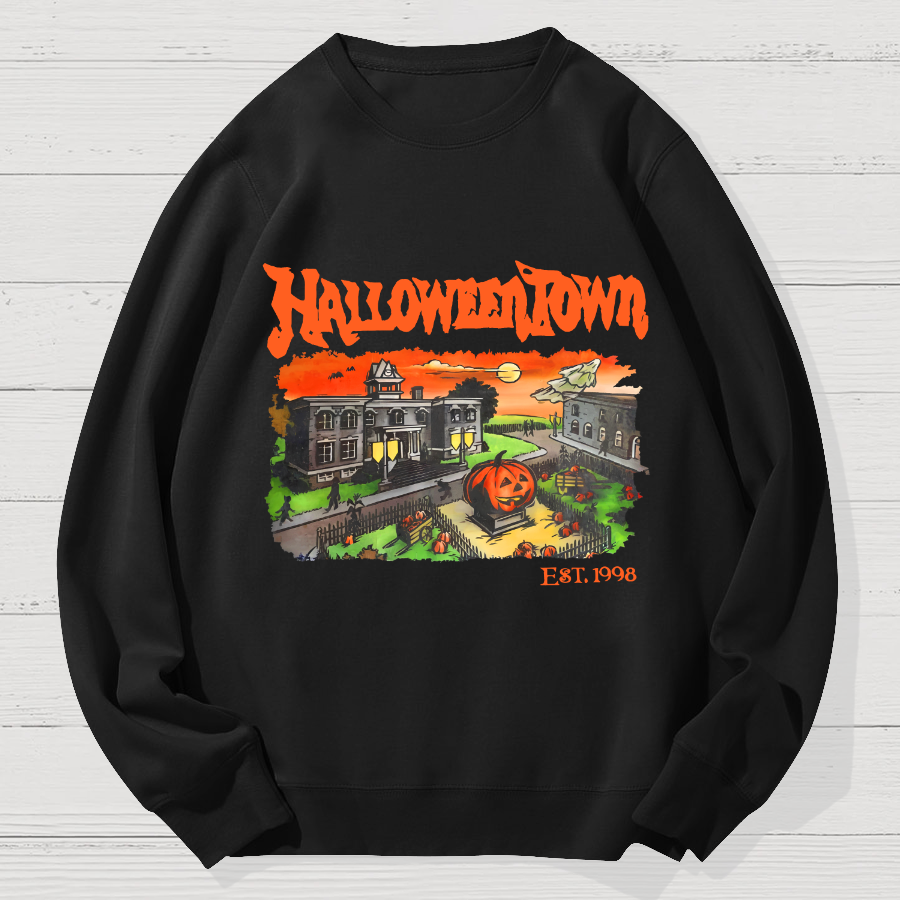 Vintage Halloween Town Est 1998 Geek Cotton Sweatshirt