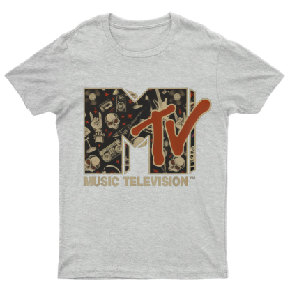 Mademark - MTV Rock n Roll Music Hard Heavy Metal Skull Guitar Vintage Nerdy T-Shirt