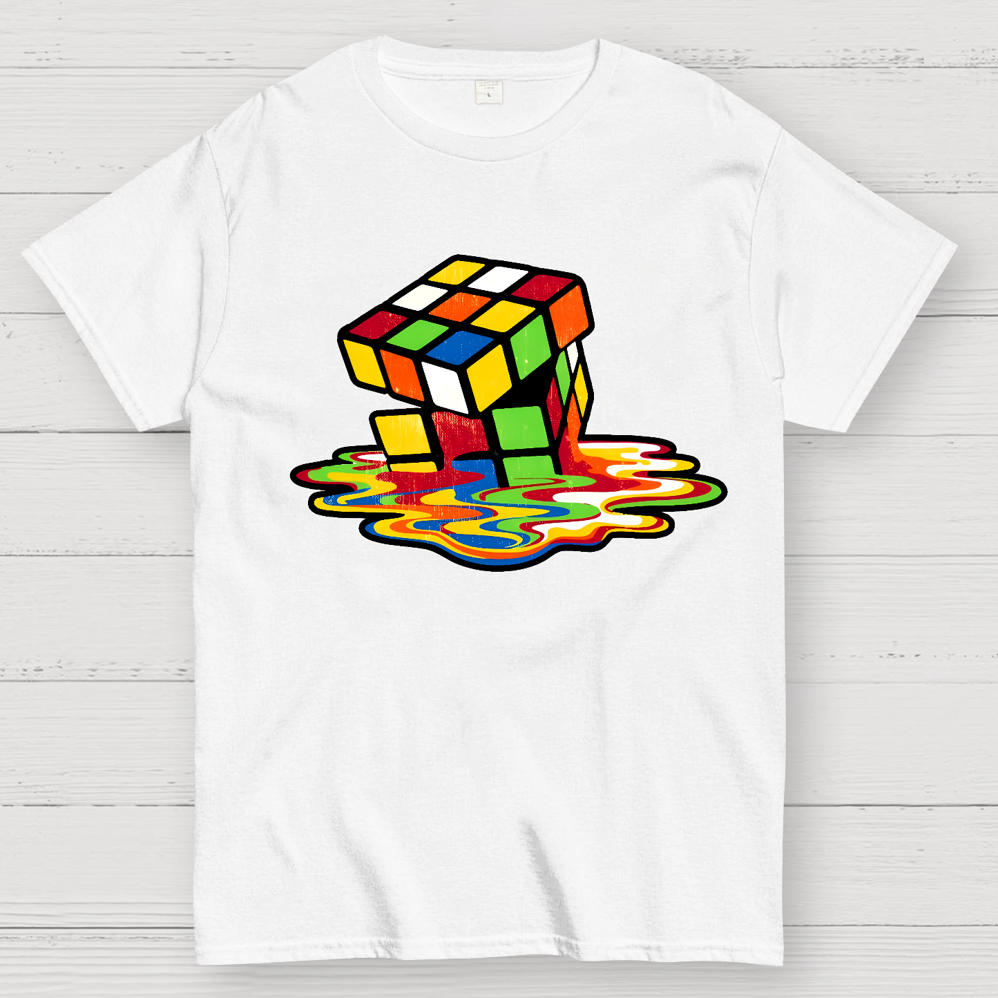 Retro Rubik's Cube Design Geek T-Shirt