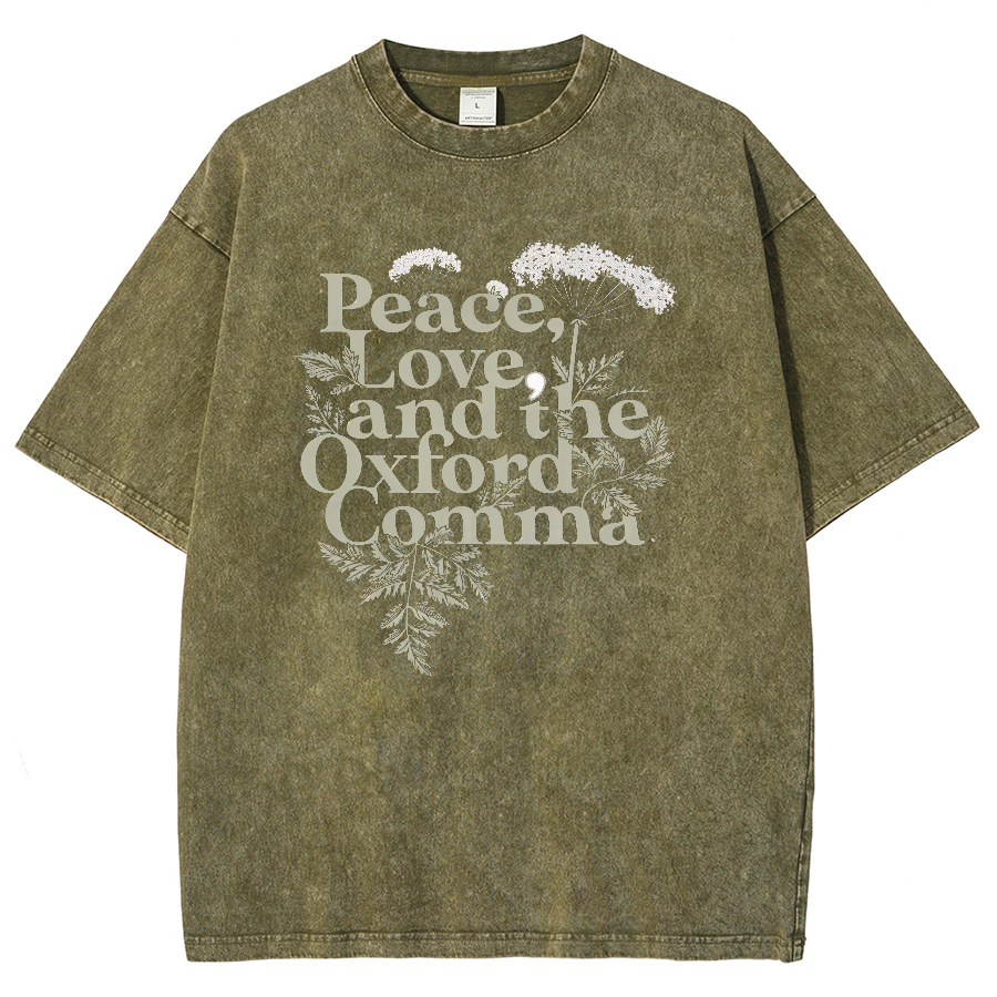Peace, Love, And The Oxford Comma Vintage Distressed T-shirt