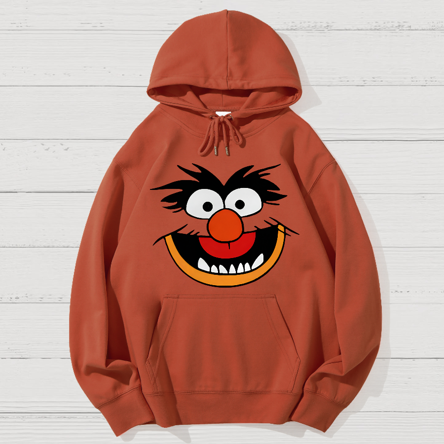 Retro Pop Culture Puppet Face Geek Cotton Hoodie