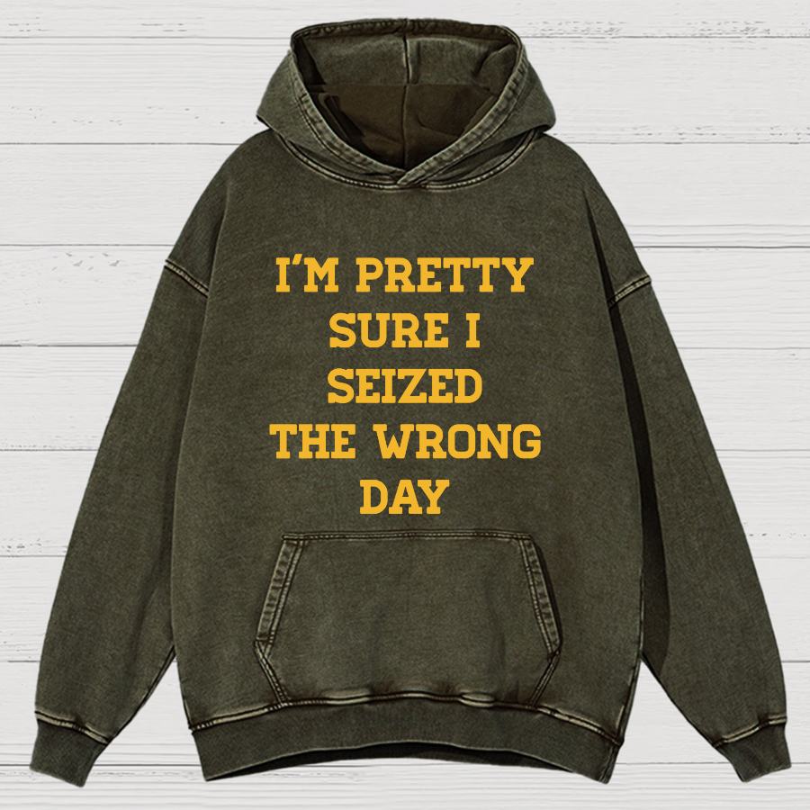 I'm Pretty Sure I Seized The Wrong Day Vintage Distressed Hoodie