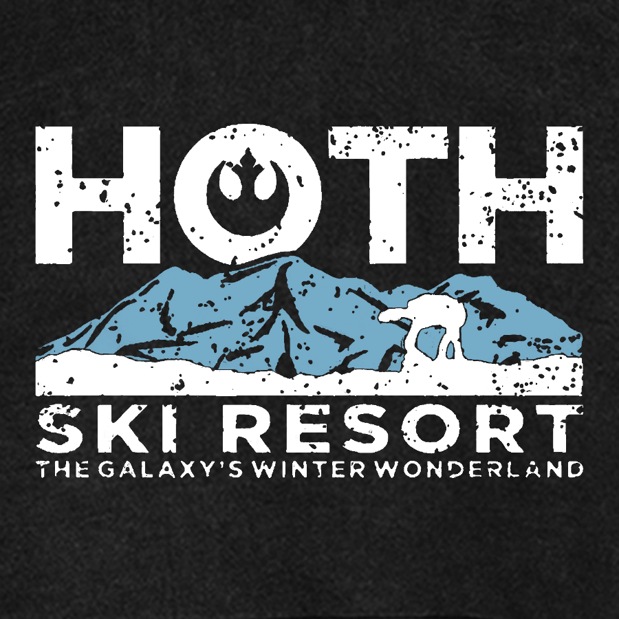 Hoth Ski Resort Vintage Distressed Hoodie