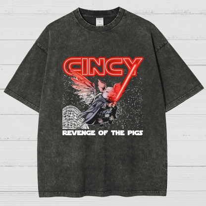 Revenge of the pigs graphic Vintage Distressed T-shirt