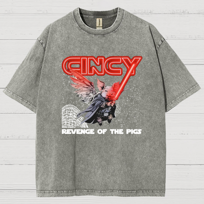 Revenge of the pigs graphic Vintage Distressed T-shirt