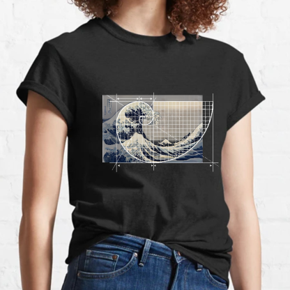 Hokusai Meets Fibonacci Geeky T-Shirt