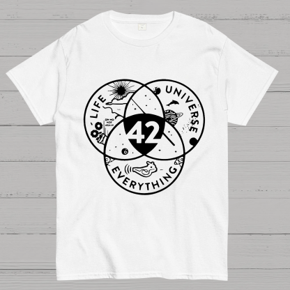 42 Answer To Life The Universe Geeky T-Shirt