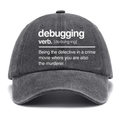 Debugging Verb - NERD Hat - IT Hat - Computer Coder Hat