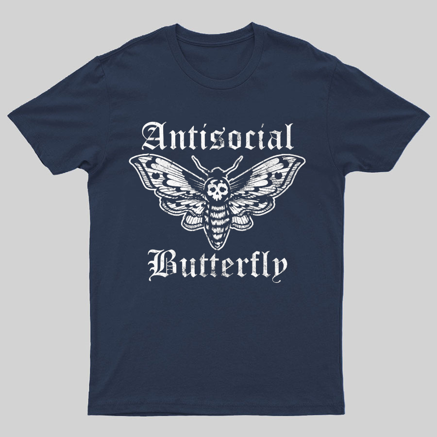 Funny Antisocial Butterfly Geeky T-Shirt