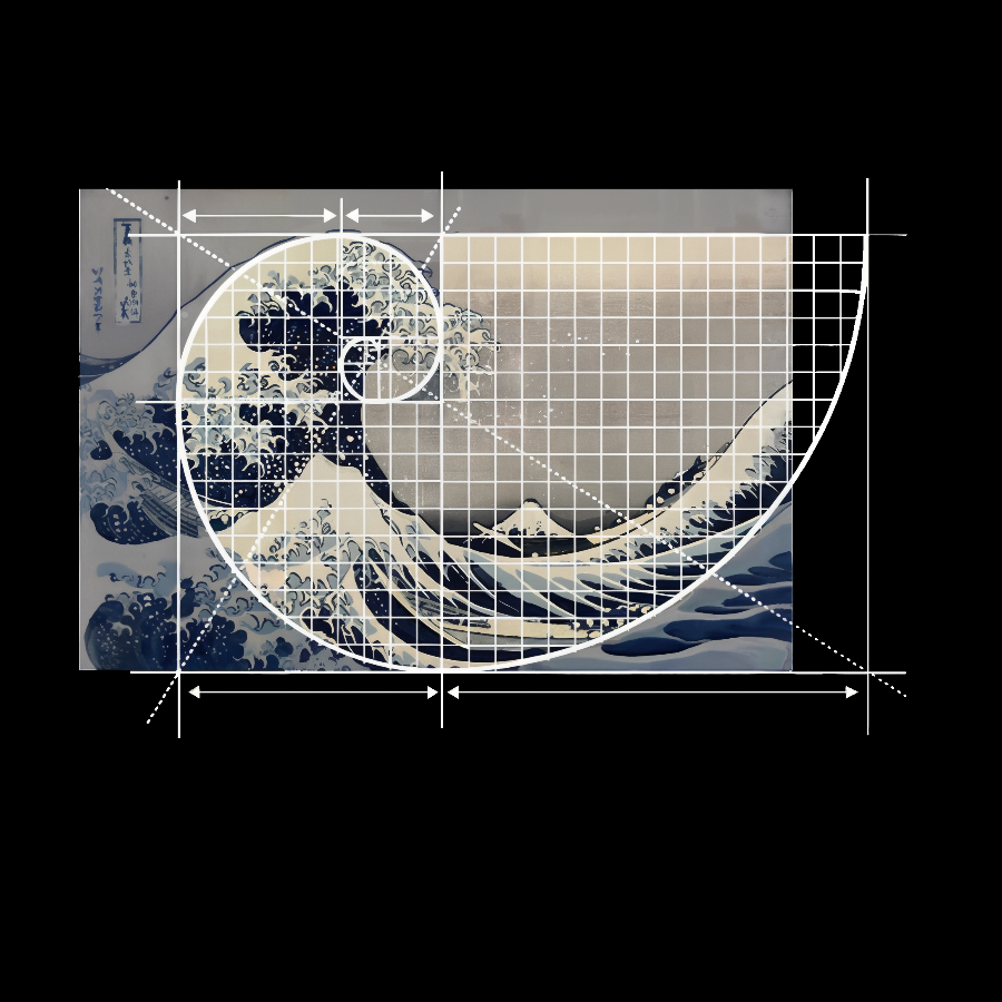 Hokusai Meets Fibonacci Geeky T-Shirt