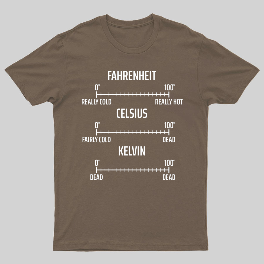Fahrenheit Celsius Kelvin Geeky T-Shirt