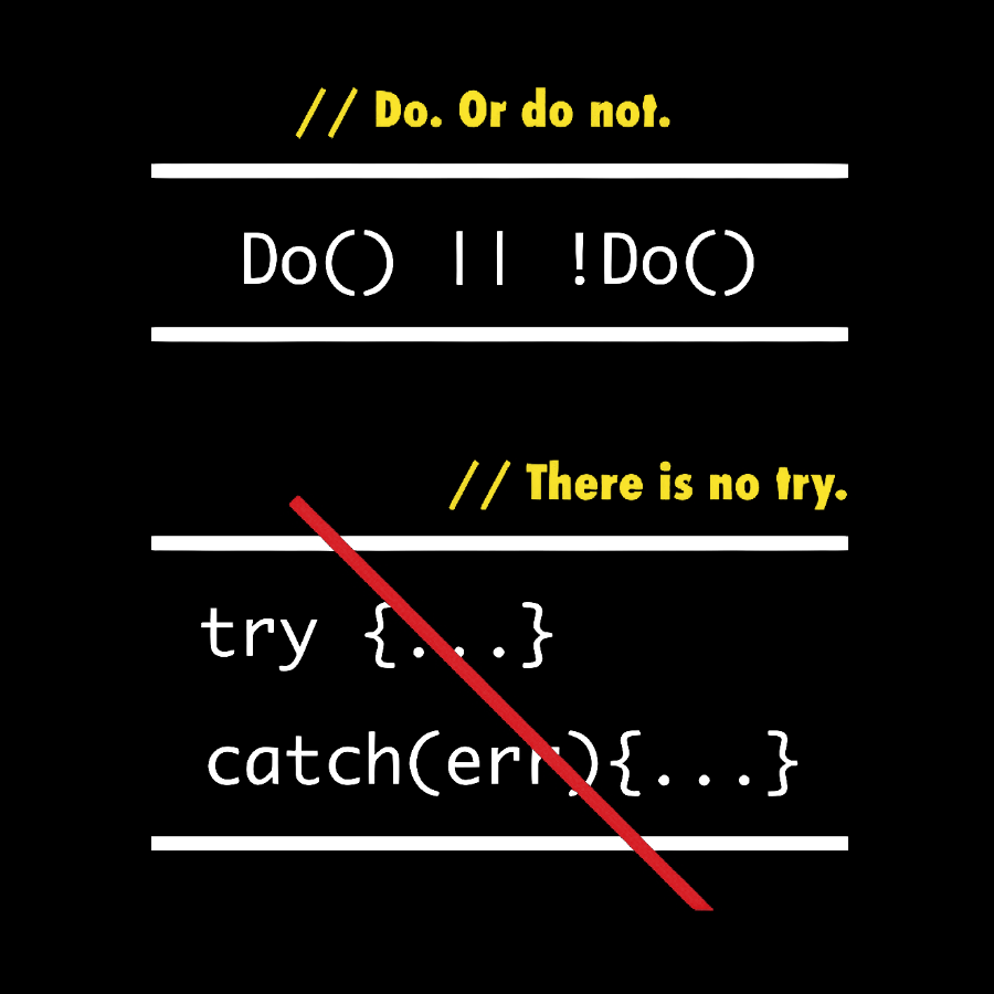 There is No Try in Code (JavaScript) Geeky T-Shirt