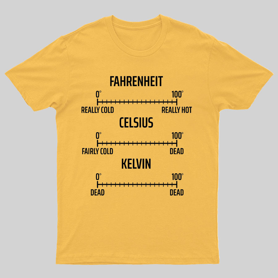 Fahrenheit Celsius Kelvin Geeky T-Shirt