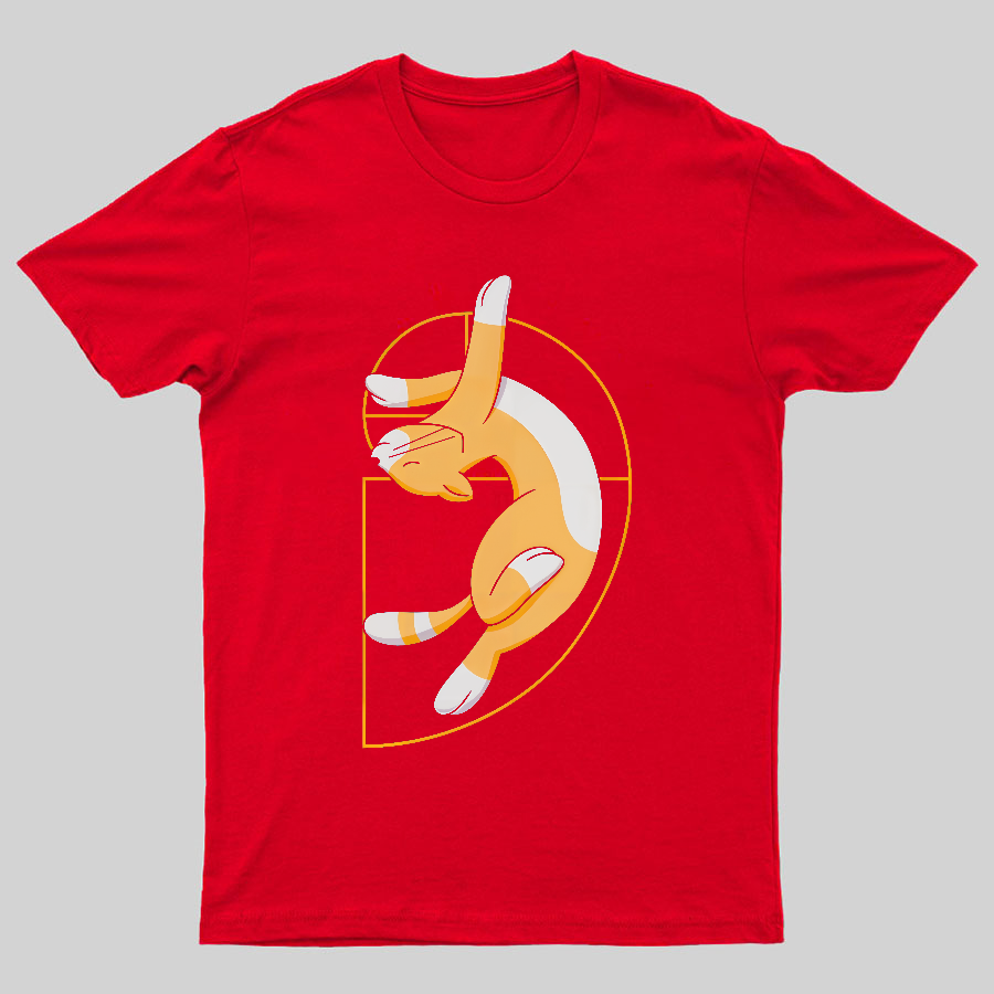Fibonacci Spiral Cat Geeky T-Shirt