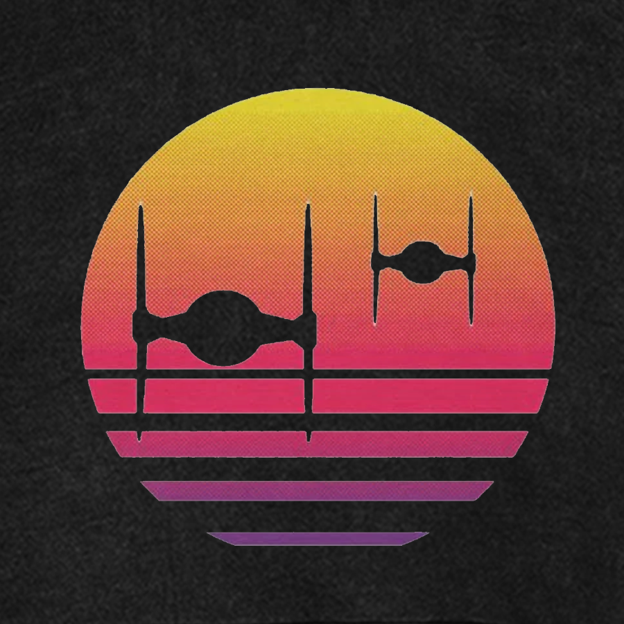 Tie Fighter Sunset Vintage Distressed Hoodie