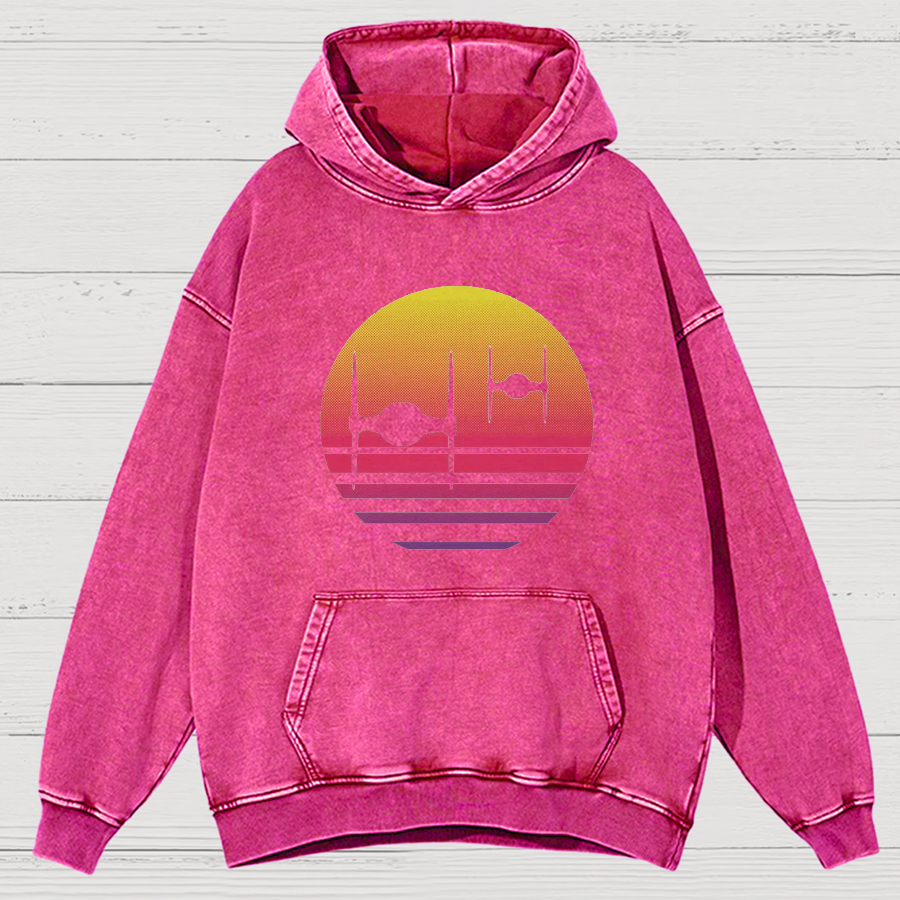 Tie Fighter Sunset Vintage Distressed Hoodie