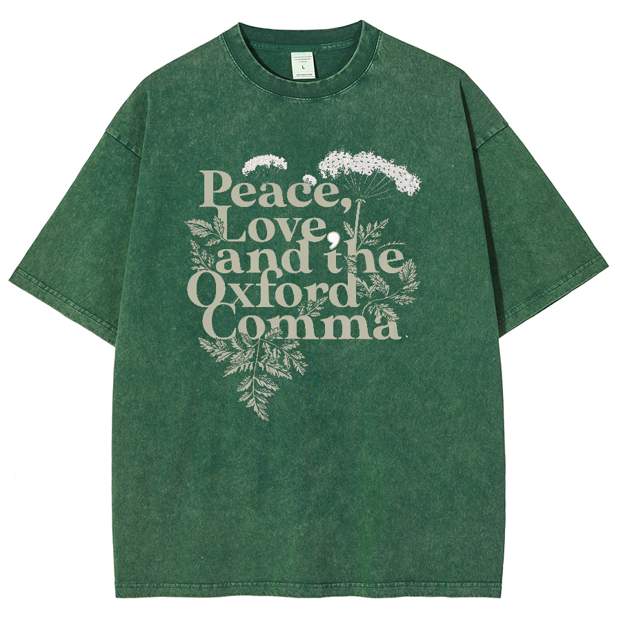 Peace, Love, And The Oxford Comma Vintage Distressed T-shirt