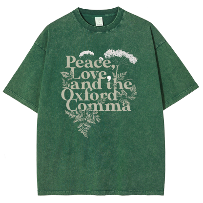 Peace, Love, And The Oxford Comma Vintage Distressed T-shirt